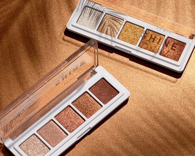PUPA Shine Bright Palette – All-in-One Für Gesicht & Augen, 4 Lidschatten + 2 Highlighter
